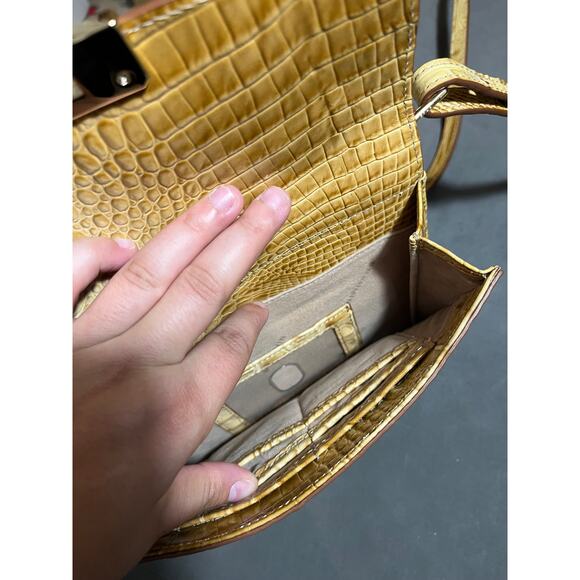 Brahmin Manhattan Melbourne Crossbody Shoulder Croc Embossed‎ Leather Bag - Picture 8 of 11